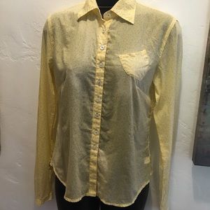 Vintage Le Jean De Marithe Francois Girbaud top S yellow Button down